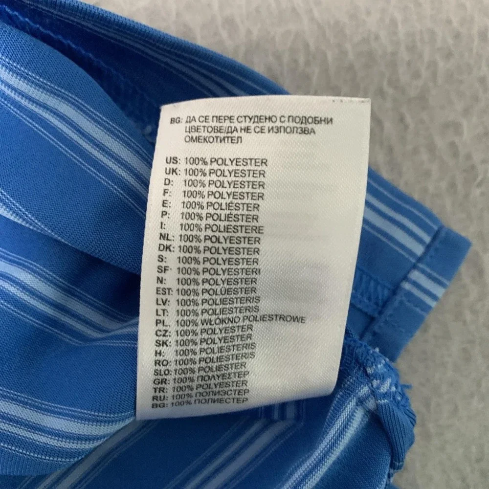 Adidas Golf Polo Climalite Mens XL Blue Horizontal Stripes‎ Wicking Quick Dry